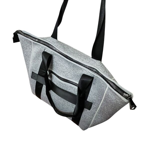 Aimee Kestenberg Capri Tote Bag Large Gray Black Neoprene Travel Shoulder Zip - Picture 7 of 12